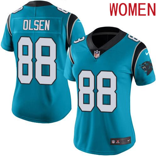 2019 Women Carolina Panthers 88 Olsen blue Nike Vapor Untouchable Limited NFL Jersey
